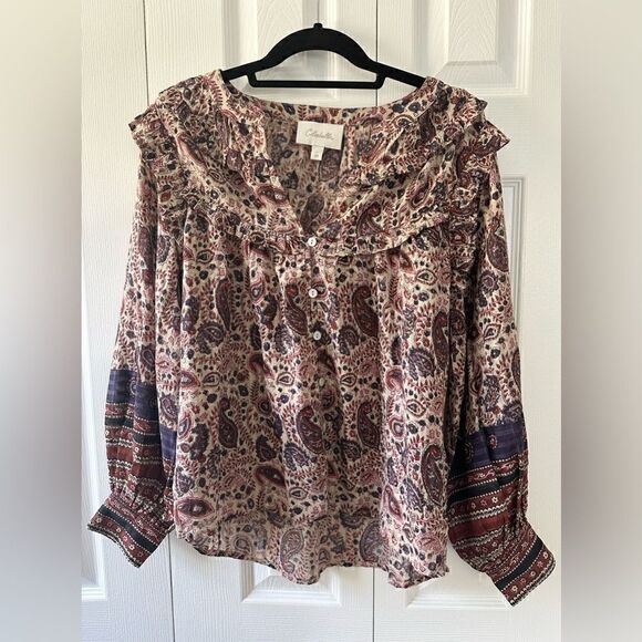 Cleobella Samara Ruffle Blouse Top - Organic Cotton - Picture 6 of 11